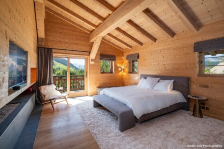 Chalet de luxe à Megève : la master bedroom