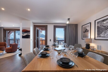 photographe immobilier à Courchevel : salle à mange