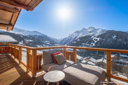 Terrasse en Haute Tarentaise (chalet de montagne dans les Alpes)