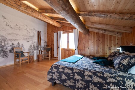 Chambre déco montagne en Haute Tarentaise (Montvalezan)