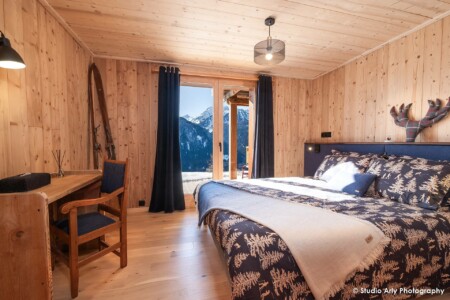 Chambre déco montagne en Haute Tarentaise (Montvalezan)