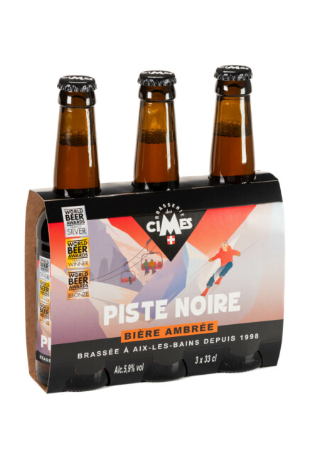 Bouteilles de bière Brasserie des Cimes (tripack) : Piste Noire